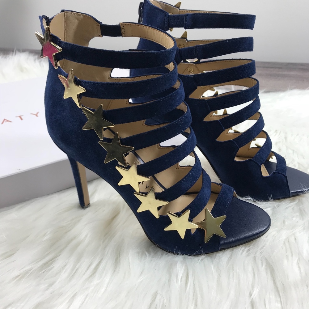 Katy Perry "THE SUEDE STELLA" Navy Gold Heel - Picture 4 of 8